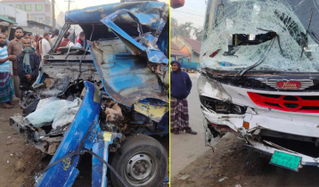 4 killed from bus-truck collision in Tangail