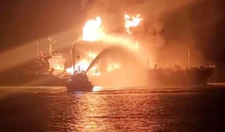 Fire on LPG vessel anchored in Bay of Bengal