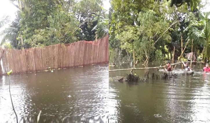 লক্ষ্মীপুরে নদী-খালে আড়াইহাজারের বেশি বাঁধ, সরছে না বন্যার পানি 