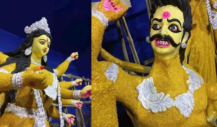 নজর কেড়েছে মুগ ডালে তৈরি প্রতিমা