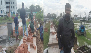 নির্মাণকাজে নিম্নমানের ইট, প্রশ্ন করায় সাংবাদিককে হুমকি