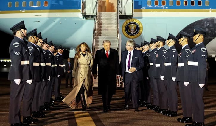 লন্ডন পৌঁছেছেন ট্রাম্প