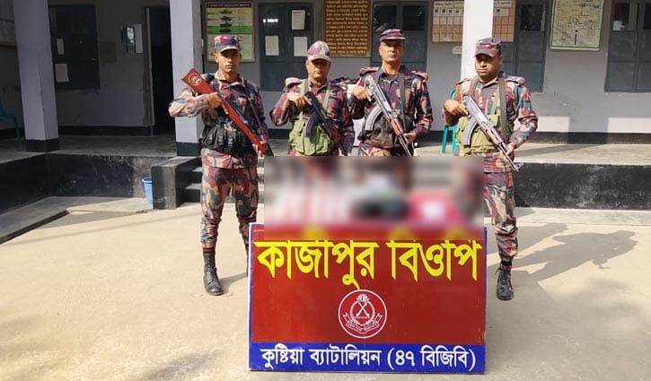 গাংনী সীমান্তে ভারতীয় মদ-পটকা জব্দ