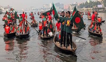 বিজয় দিবস উপলক্ষে বুড়িগঙ্গায় শত নৌকার র‍্যালি, নদী রক্ষার বার্তা জবি শিবিরের