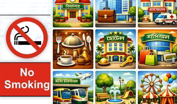 পাব‌লিক প্লে‌সে ধূমপানে সর্বোচ্চ ২০০০ টাকা জরিমানা