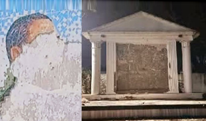 হবিগঞ্জের পর চুনারুঘাট ও মাধবপুরে শেখ মুজিবের ম্যুরাল ভাঙচুর