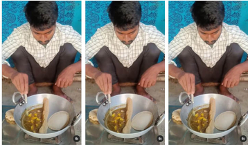 এক কড়াইয়ে রুটি সেঁকা ও তরকারি রান্নার ভিডিও ভাইরাল