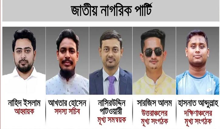 নতুন দল ‘জাতীয় নাগরিক পার্টি’র শীর্ষ পদে থাকছেন যারা