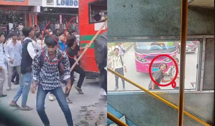 Dhaka University bus attacked in Uttara, 5 injured Dhaka University bus attacked in Uttara, 5 injured