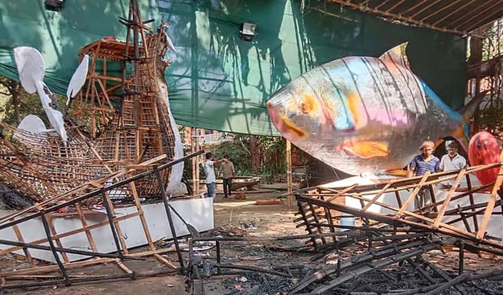 Fire at motifs built for Noboborsho Shobhajatra mysterious