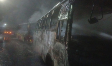 4 dead as buses, ambulance catch fire after accident in Savar