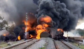 Major fire on diesel-laden goods train in India