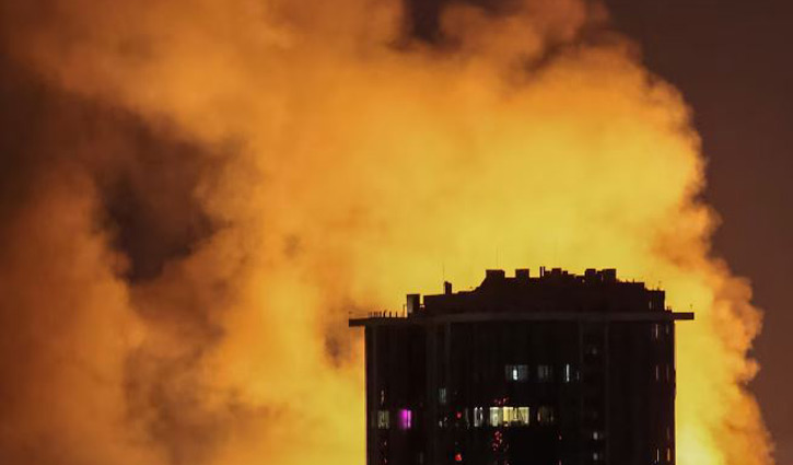 Russian massive drone attack in Ukraine