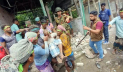 কমলনগরে উচ্ছেদ অভিযানে দেয়াল ধসে ৩ শ্রমিক আহত