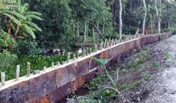 বাঁধ রক্ষা পাইলিংয়ে নিম্নমানের সামগ্রী, তথ্য দিতে নারাজ পাউবো