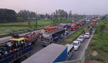 ঢাকা-টাঙ্গাইল সড়কের ২৩ কিলোমিটারে গাড়ির চাপ