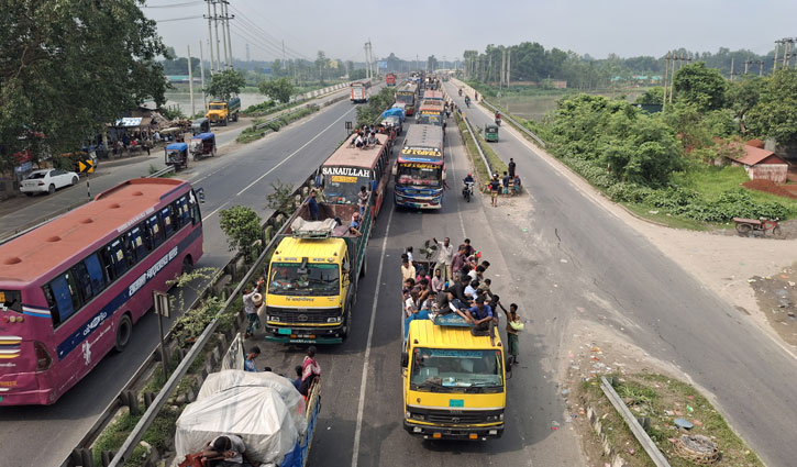 45-km traffic jam on Dhaka-Tangail-Jamuna Bridge Highway 