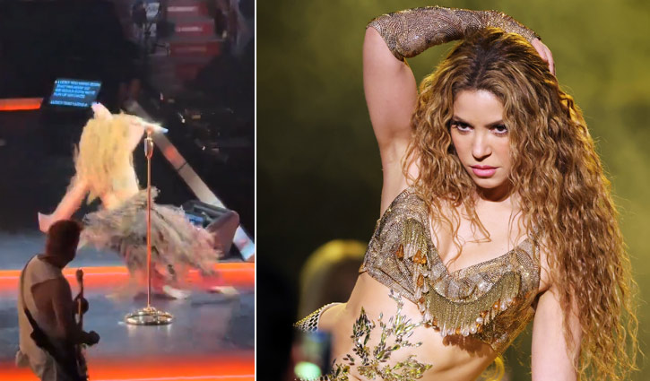 মঞ্চে পড়ে গিয়েও প্রশংসা কুড়াচ্ছেন শাকিরা