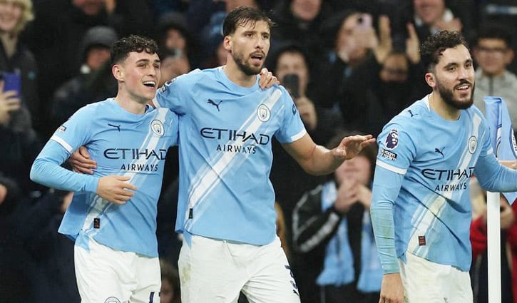 আর্সেনালের হারের রাতে দারুণ জয়ে ব্যবধান কমাল ম্যানসিটি