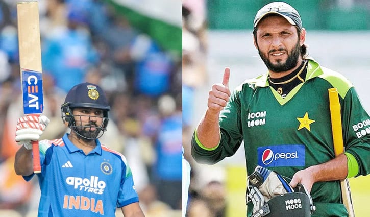 আফ্রিদিকে পেছনে ফেলে ছক্কার বিশ্বরেকর্ড গড়লেন রোহিত