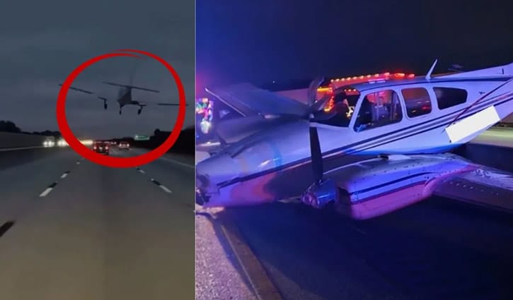 ফ্লোরিডায় চলন্ত গাড়ির ওপর আছড়ে পড়ল বিমান