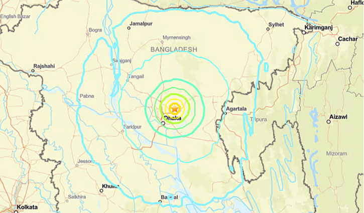 ঢাকাসহ দেশের বিভিন্ন জায়গায় শক্তিশালী ভূমিকম্প, কেন্দ্রস্থল নরসিংদী