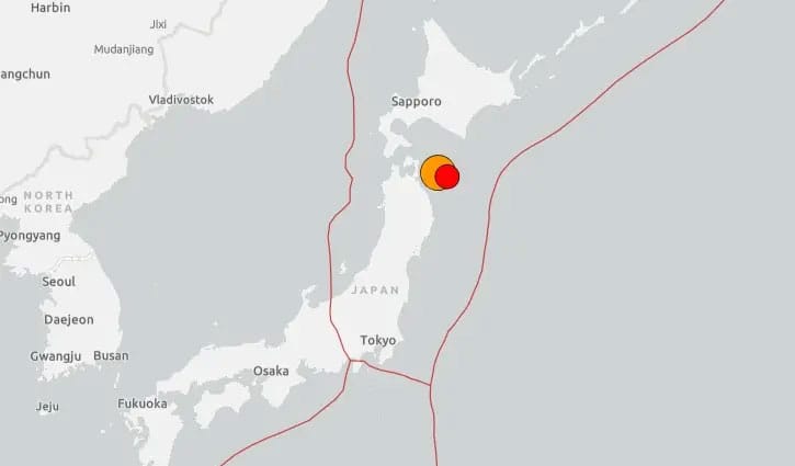 জাপানে ৭ দশমিক ৬ মাত্রার ভূমিকম্প, সুনামি সতর্কতা জারি