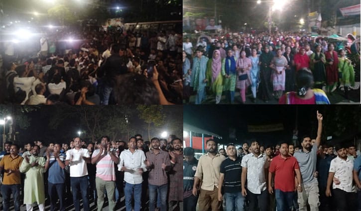 জবি শিক্ষার্থী হত্যার প্রতিবাদে শিক্ষার্থীদের বিক্ষোভ