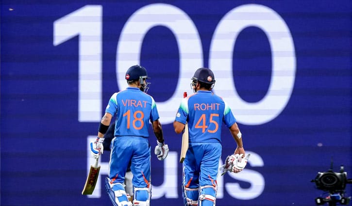 রোহিতের সেঞ্চুরি আর কোহলির ব্যাটে ভারতের দাপুটে জয়