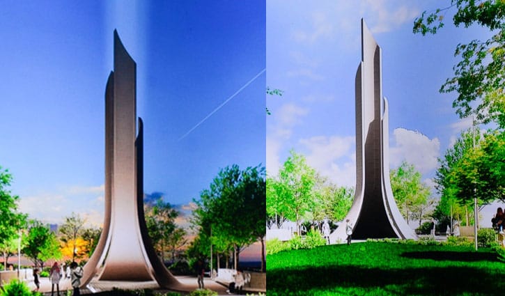 ‎বেরোবিতে শহীদ আবু সাঈদ স্মৃতিস্তম্ভের মডেল প্রদর্শন