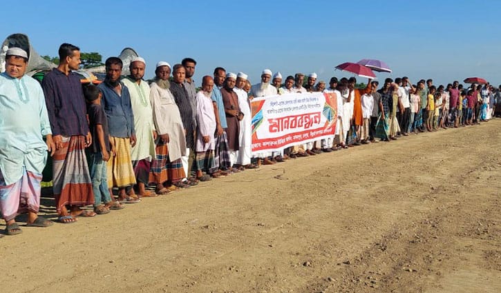 ছাতকে নির্মাণাধীন রেলপথে সেতু নির্মাণের দাবি