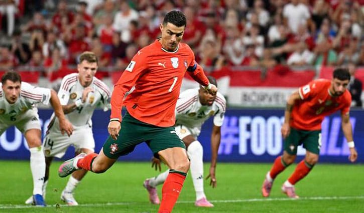 রোনালদোর জোড়া গোলেও জয়হীন পর্তুগাল