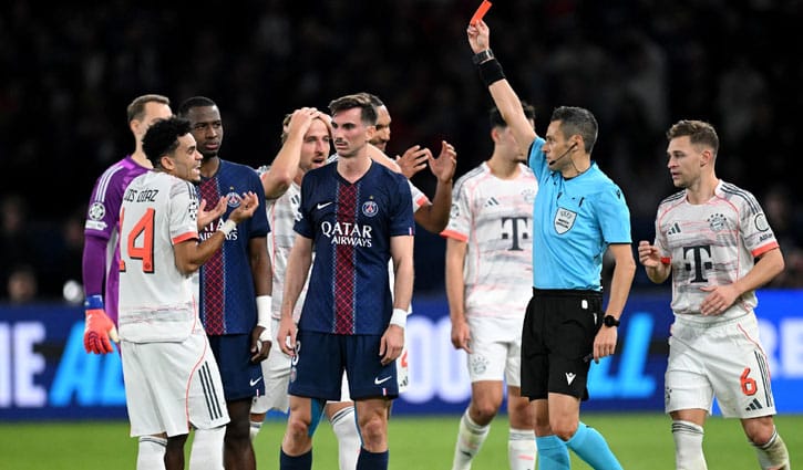 ১০ জন নিয়েও চ্যাম্পিয়ন পিএসজিকে হারাল বায়ার্ন