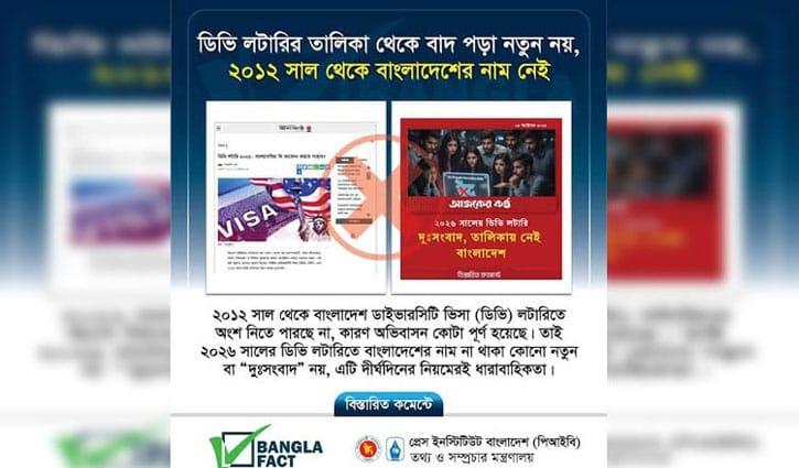 ডিভি লটারিতে বাংলাদেশের নাম না থাকা নিয়ে বিভ্রান্তির অপচেষ্টা 