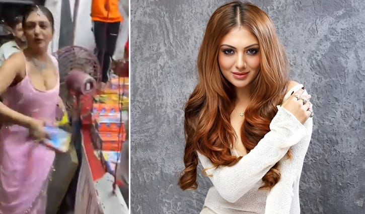 ফুটপাতের দোকানের জিনিস ছুড়ে ফেলছেন ক্ষুব্ধ খুশি, ভিডিও ভাইরাল