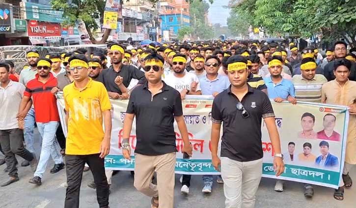 ঝিনাইদহে জেলা ছাত্রদলের পদবঞ্চিত নেতাকর্মীদের বিক্ষোভ