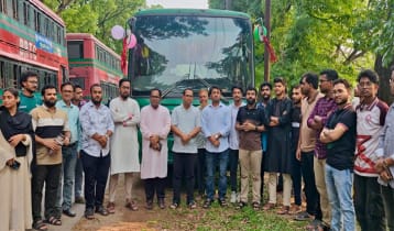 জাকসুর উদ্যোগে দেড় বছর পর ফের চন্দ্রা রুটে বাস চালু