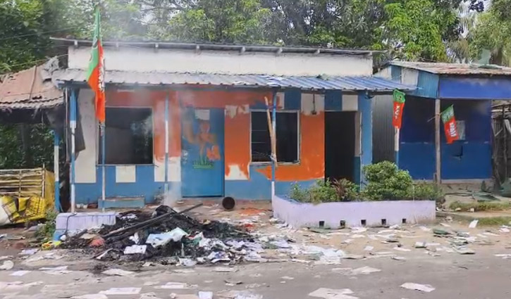 তৃণমূলের কার্যালয় ভাঙচুর-অগ্নিসংযোগের অভিযোগ বিজেপির বিরুদ্ধে