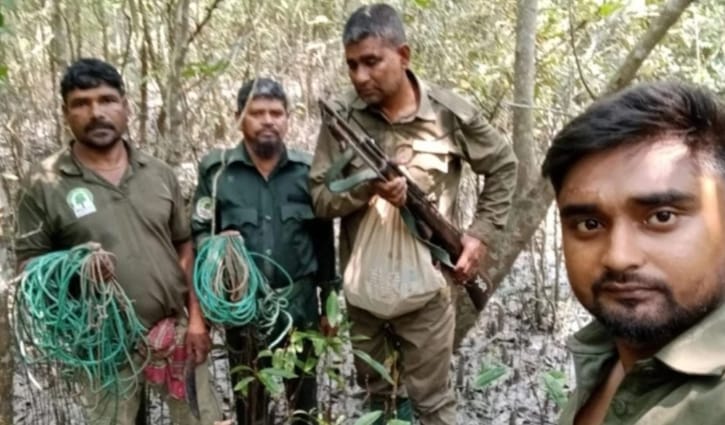 সুন্দরবন থেকে ৪১টি হরিণ শিকারের ফাঁদ জব্দ