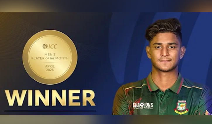 আইসিসির এপ্রিল মাসের সেরা নাহিদ রানা