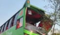 যাত্রী নামানোর সময় পেছন থেকে আরেক বাসের ধাক্কা, নিহত ২