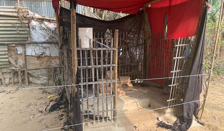 সিলেটে তারাপুর চা বাগানে মন্দিরে আগুন