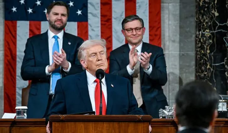 ‘আমেরিকার স্বর্ণযুগ শুরু হয়েছে’, স্টেট অব দ্য ইউনিয়ন ভাষণে ট্রাম্প