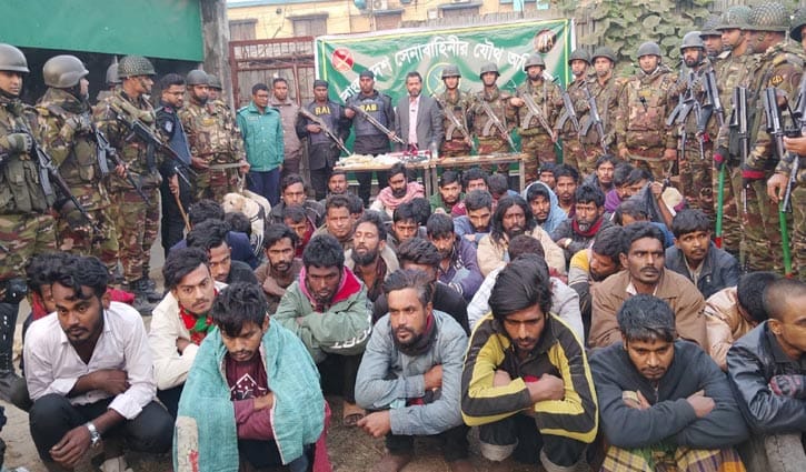 টঙ্গীতে দুই বস্তিতে অভিযান, অস্ত্রসহ আটক ৩৫