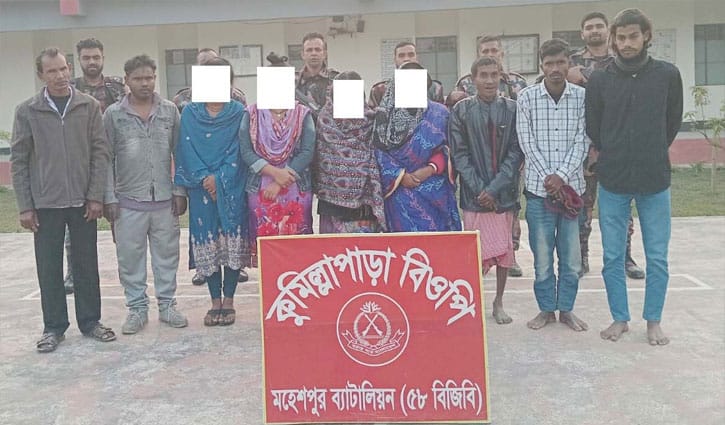 ঝিনাইদহ সীমান্ত দিয়ে ভারতে অনুপ্রবেশকালে ২১ বাংলাদেশি আটক