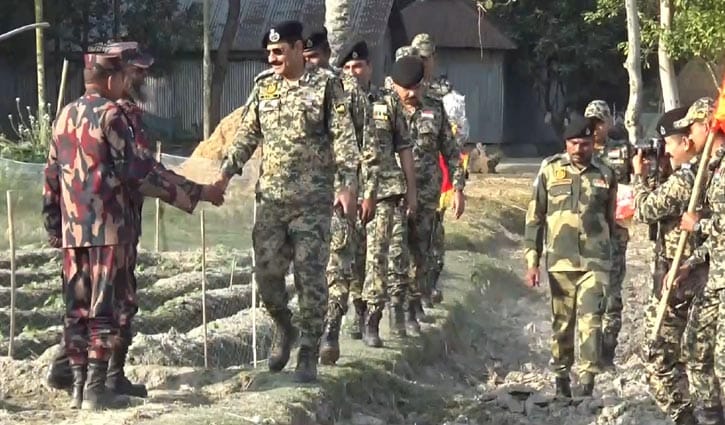 খলিশাকোঠাল সীমান্তে বিজিবি-বিএসএফ পতাকা বৈঠক