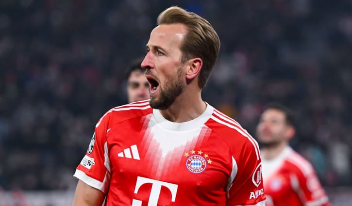 কেনের জোড়া গোলে শেষ ষোলোয় বায়ার্ন