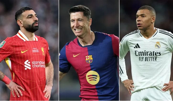 মেসির পাশে লেভানদোভস্কি, রোনালদোকে ছাড়ালেন এমবাপ্পে