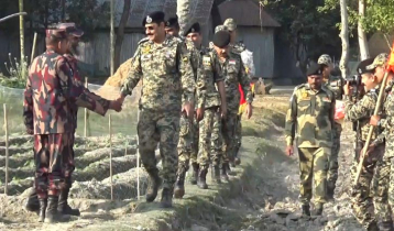 খলিশাকোঠাল সীমান্তে বিজিবি-বিএসএফ পতাকা বৈঠক