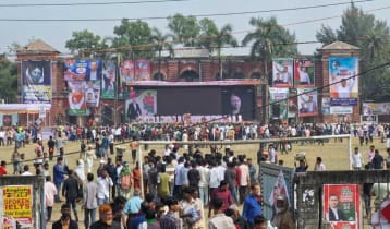 ফেনীর জনসভাস্থল কর্মী-সমর্থকে পূর্ণ, তারেক রহমানের জন্য অপেক্ষা